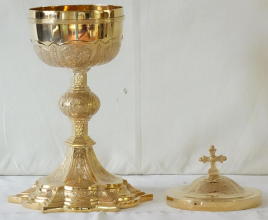 Irish sterling silver gilt Ciborium